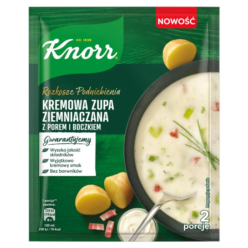 Kremowa zupa ziemniaczana z porem i boczkiem picture