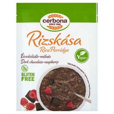 Vegan gluténmentes, étcsokoládés rizskása málnával picture