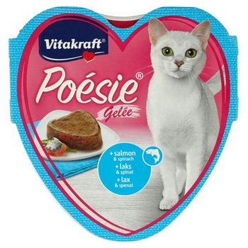 Karma dla kota łosoś i szpinak w galaretce picture