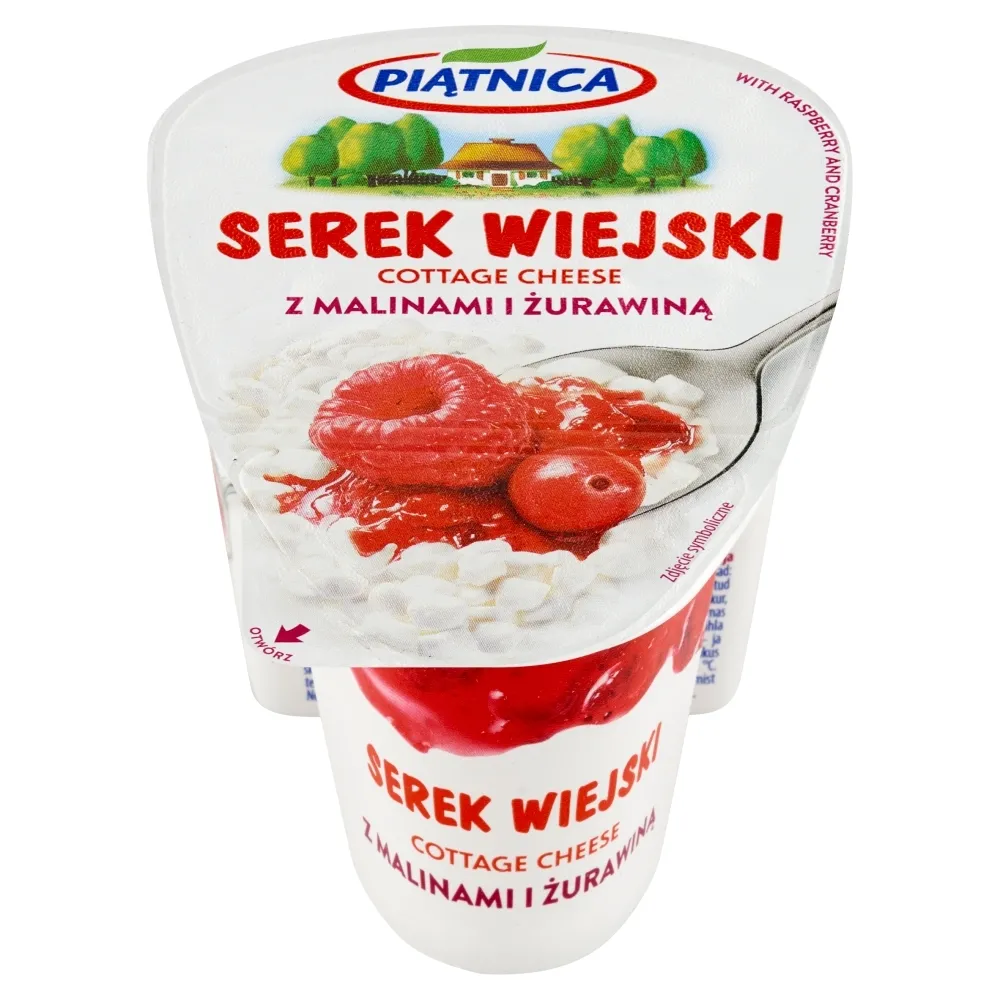 Serek wiejski z malinami i żurawiną picture