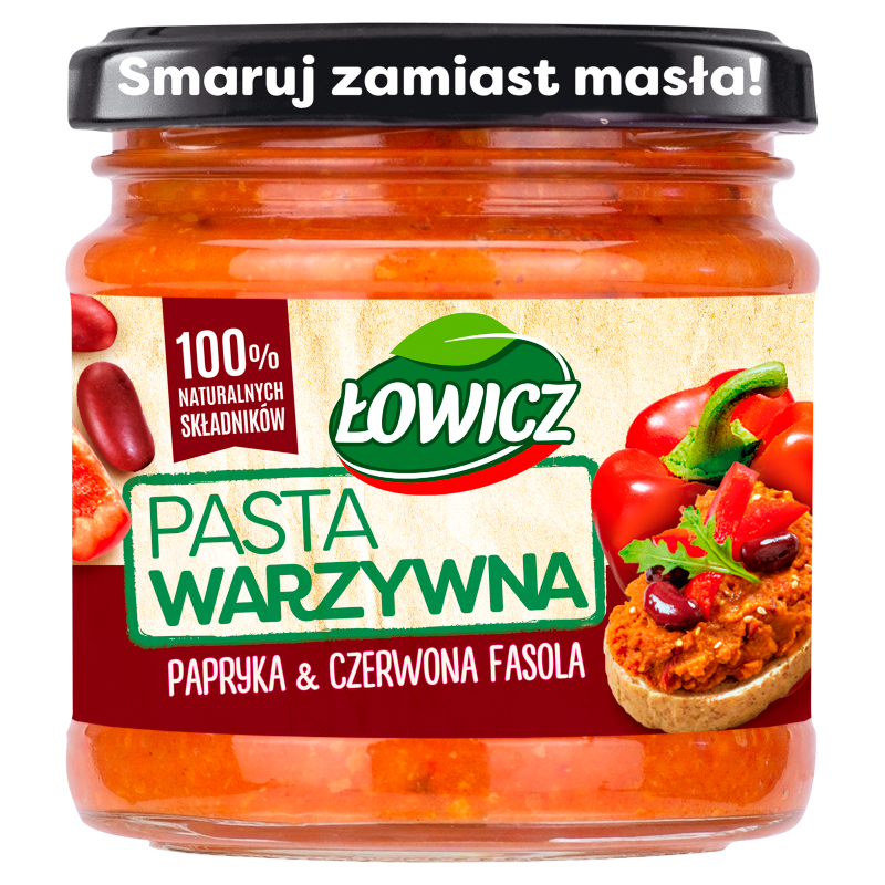 Pasta warzywna z papryką i czerwoną fasolą picture