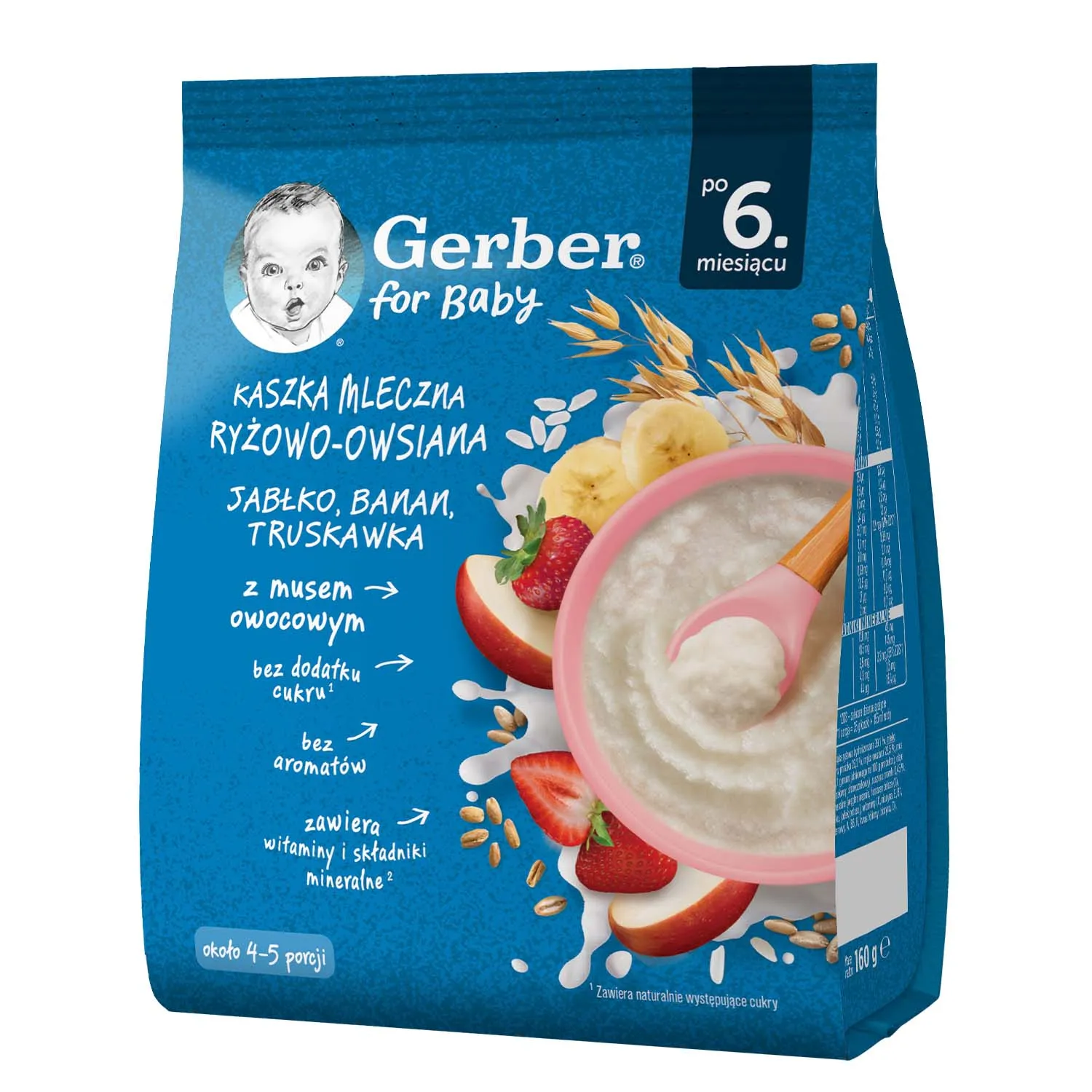Kaszla mleczna ryżowo-owsianka jabłko-banan-truskawka picture