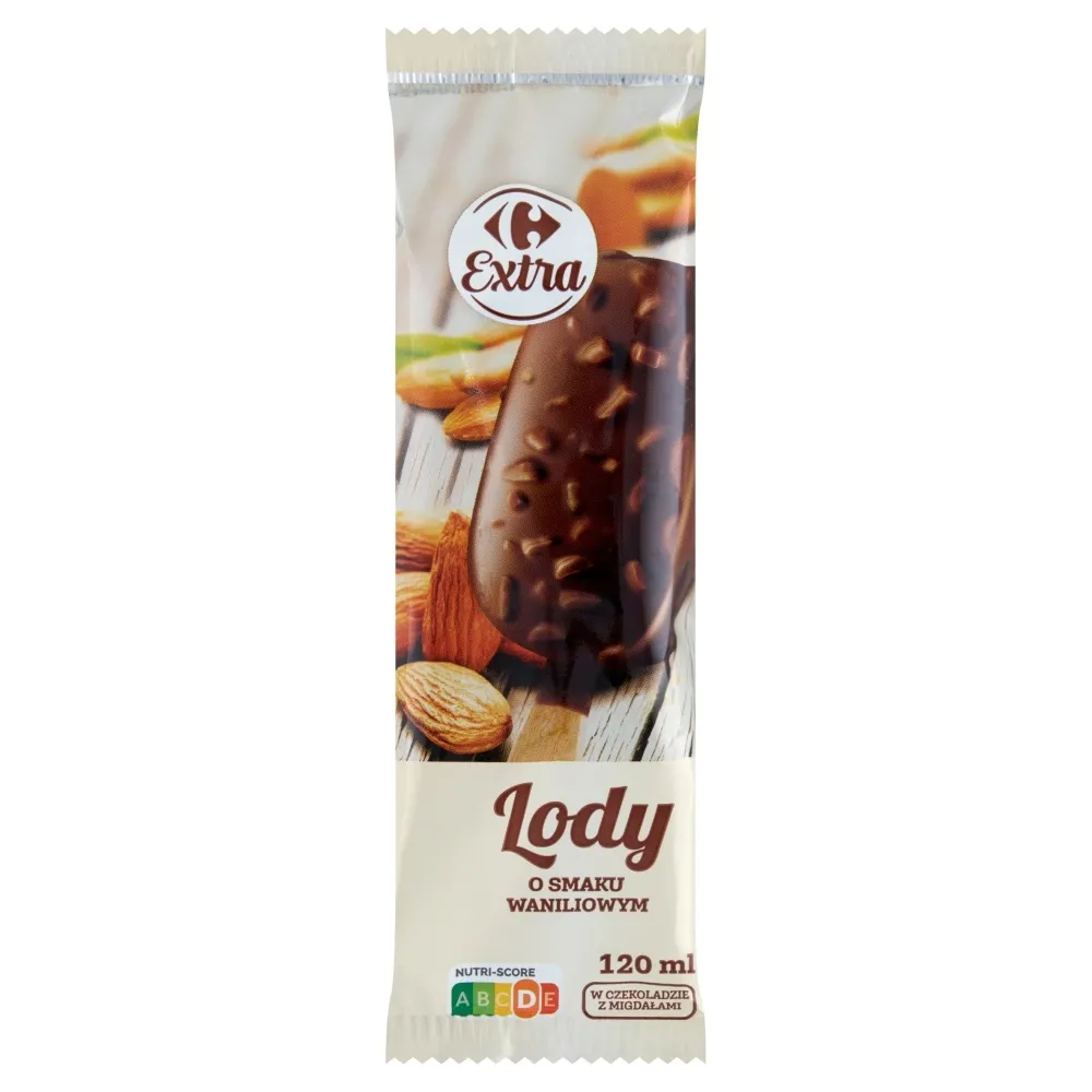 Lód waniliowy w polewie z migdałami picture