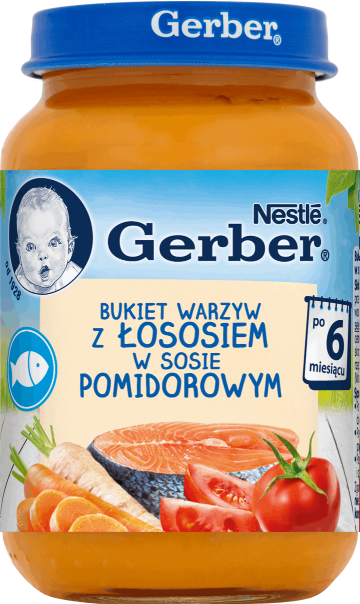 Obiadek bukiet warzyw z łososiem w sosie pomidorowym picture