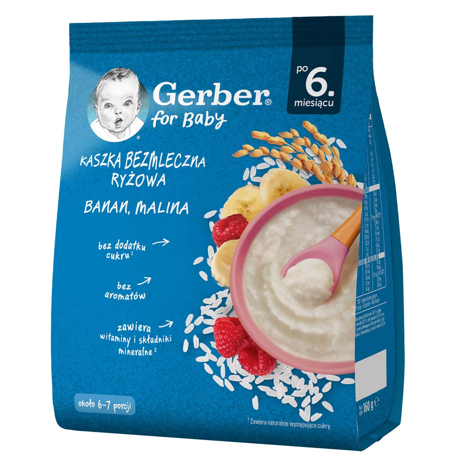 Kaszka bezmleczna ryżowa banan malina picture