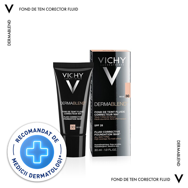 Dermablend fond de ten corector fluid rezistenta 16h spf 35 ten normal / uscat nuanta 30 beige x 30 ml picture