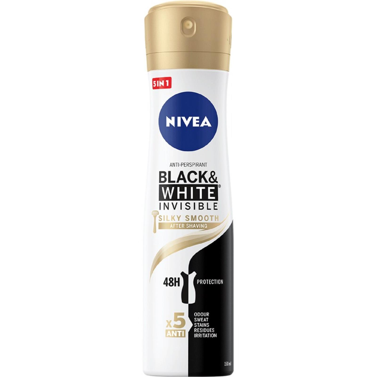 Deodorant spray black & white invisible silky smooth picture