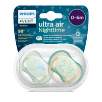 Suzete fosforescente ultra air scf376/18 pentru 0-6 luni verde/bleu picture