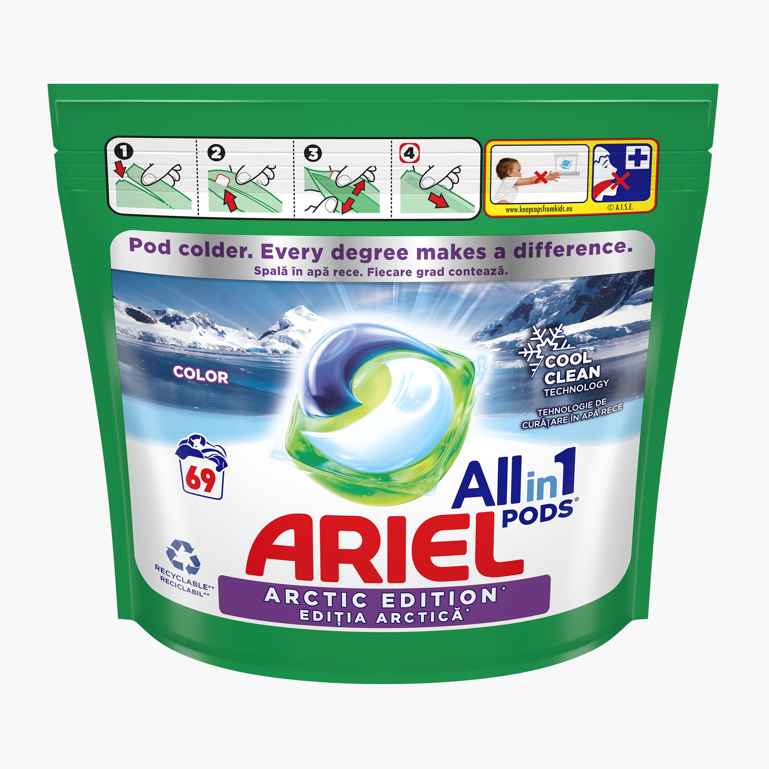 Detergent automat gel capsule all in 1 pods color arctic edition picture