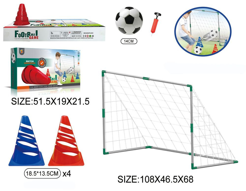 Joc fotbal poarta + minge + pompa cu ac pentru umflat + jucatori picture