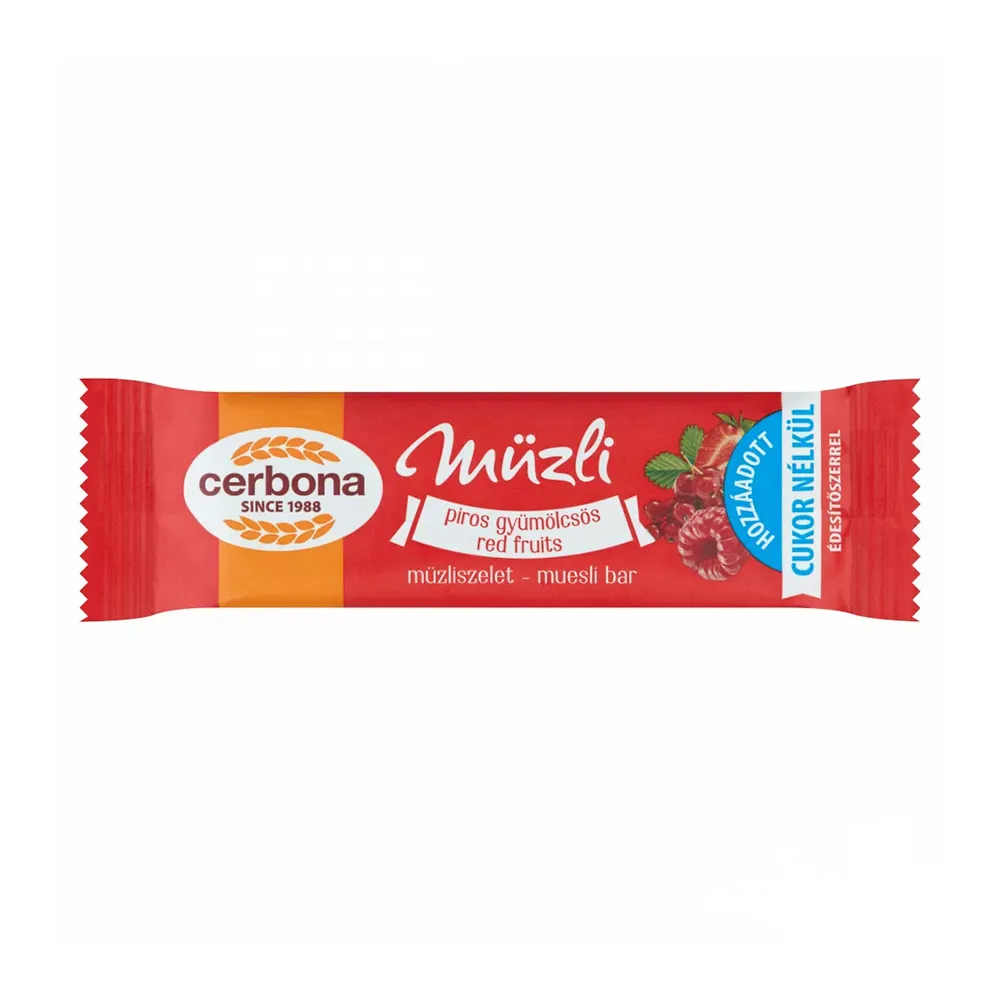 Baton musli fara zahar red fruits picture