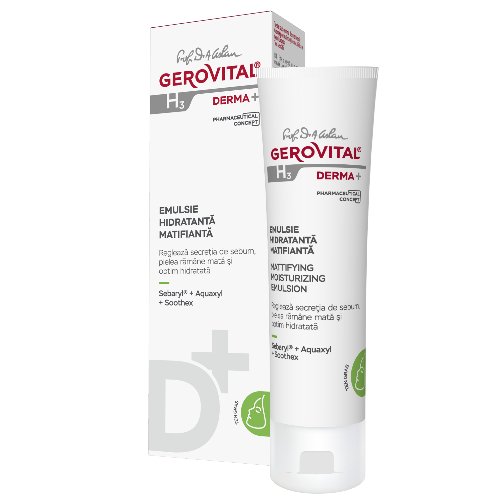 Emulsie hidratanta matifianta ten gras  h3 derma+, farmec picture