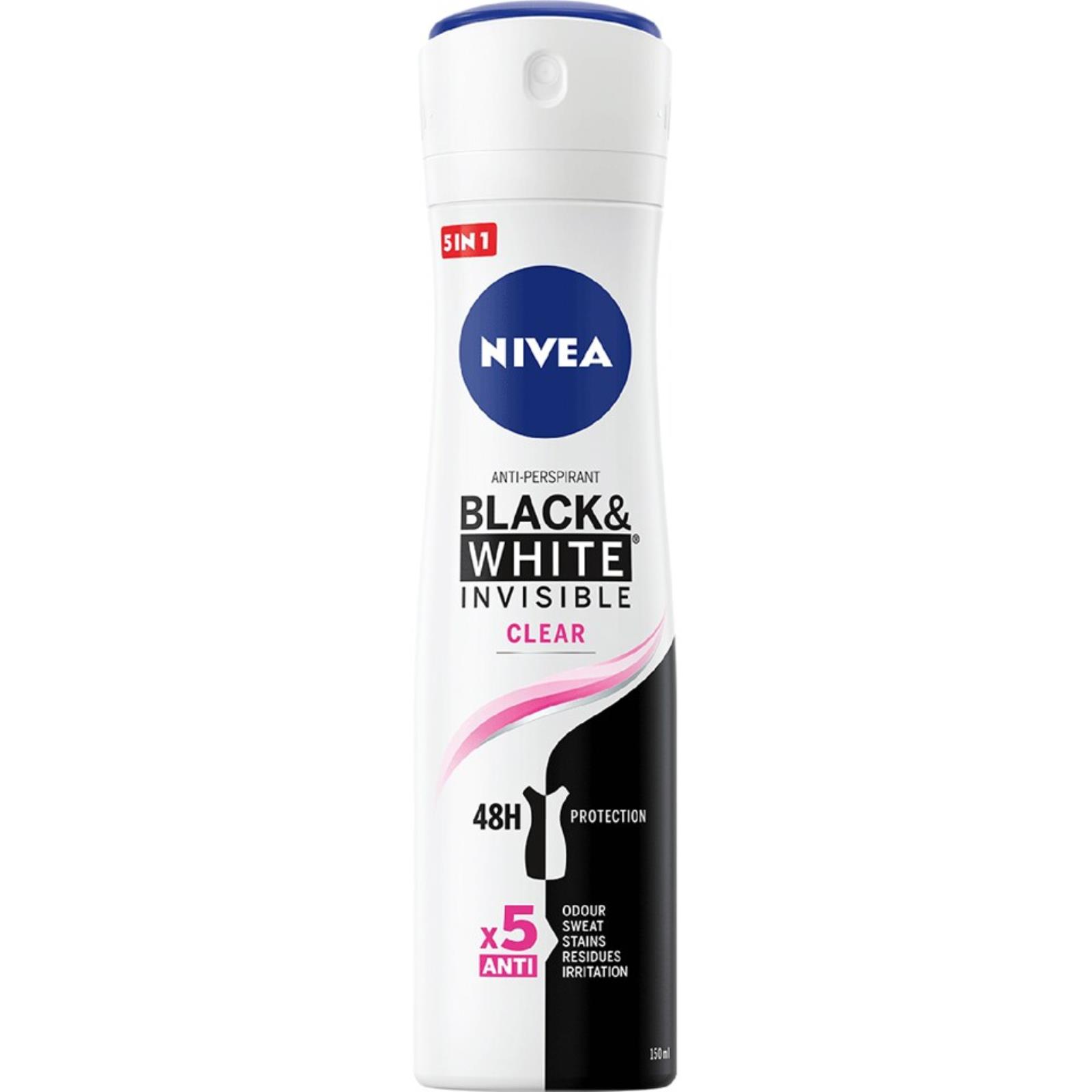 Deodorant spray invisible black & white clear picture