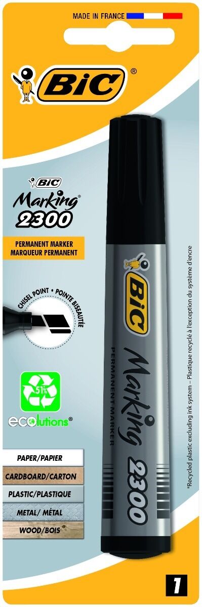 Marker permanent  ecolutions 2300, varf tesit, negru picture