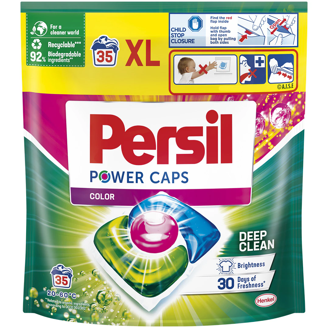 Detergent automat power caps deep clean color picture