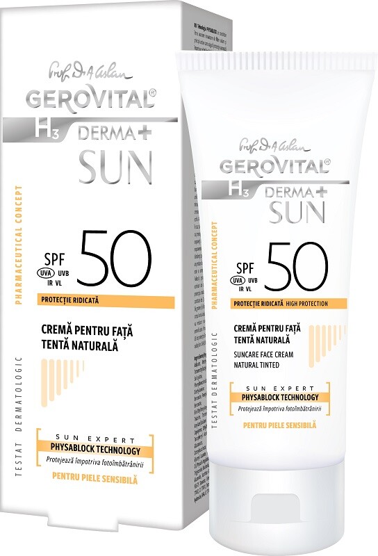 H3 derma+ sun 46770 crema fata spf50 tenta naturala picture
