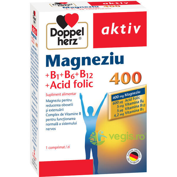 Aktiv magneziu 400 + b1 + b12 + acid folic picture
