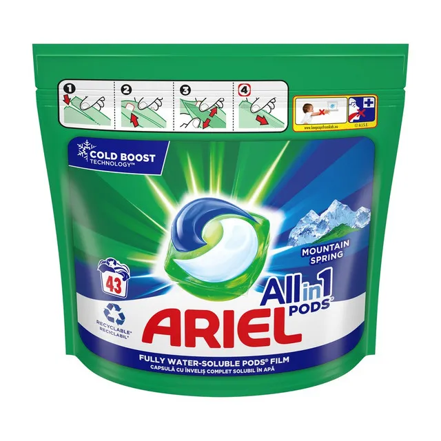 Detergent automat gel capsule all in 1 pods mountain spring picture