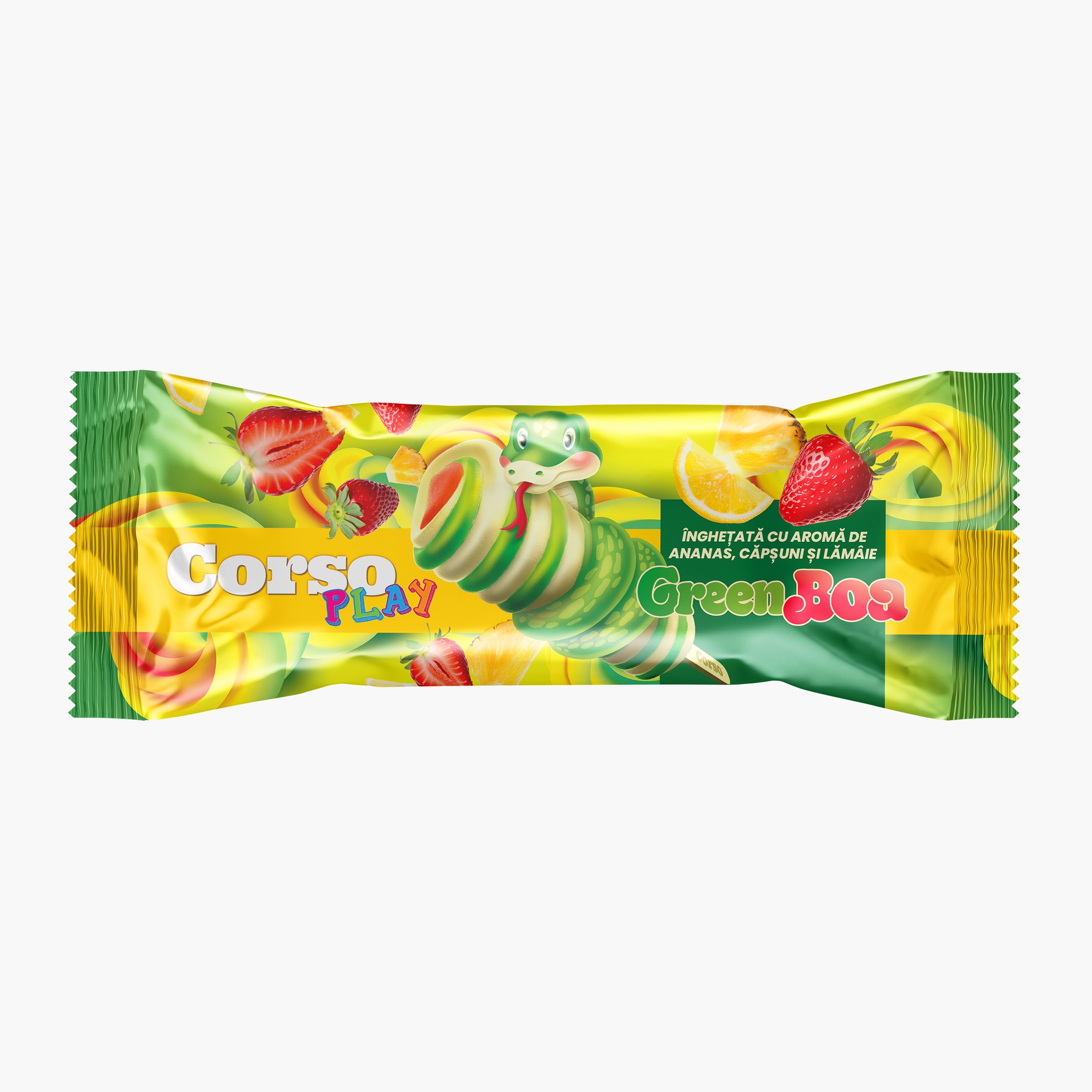 Inghetata play green boa ananas-capsuni-lamaie picture
