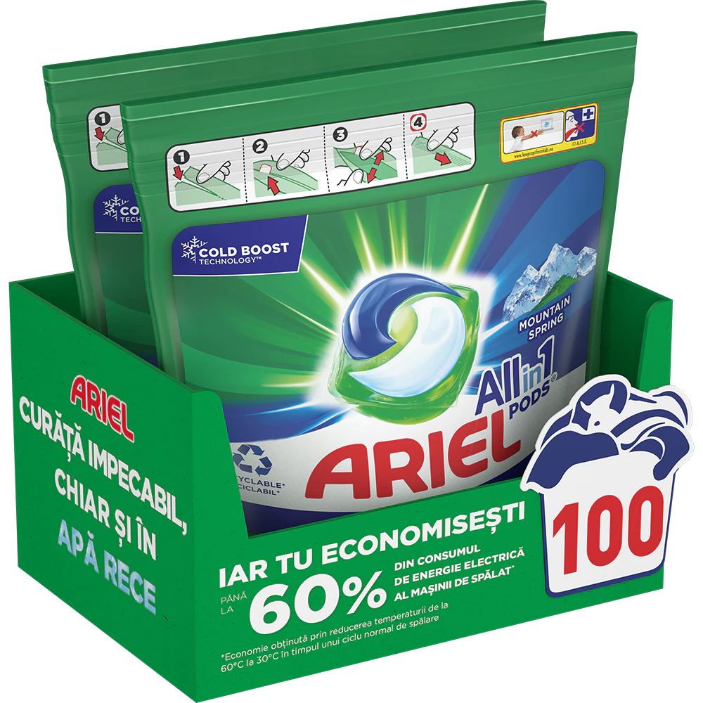 Detergent automat gel capsule all in 1 pods mountain spring picture