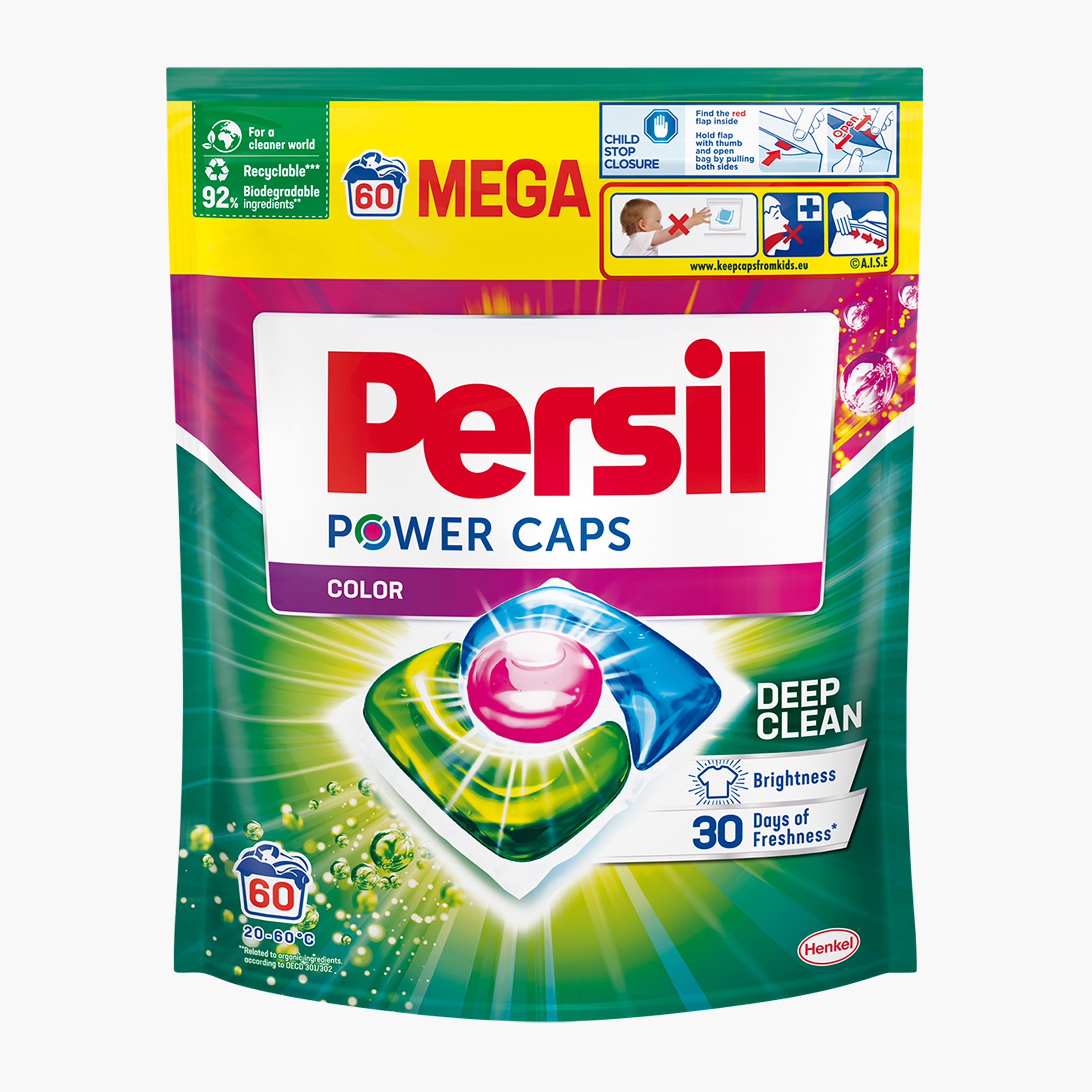 Detergent automat power caps deep clean color picture